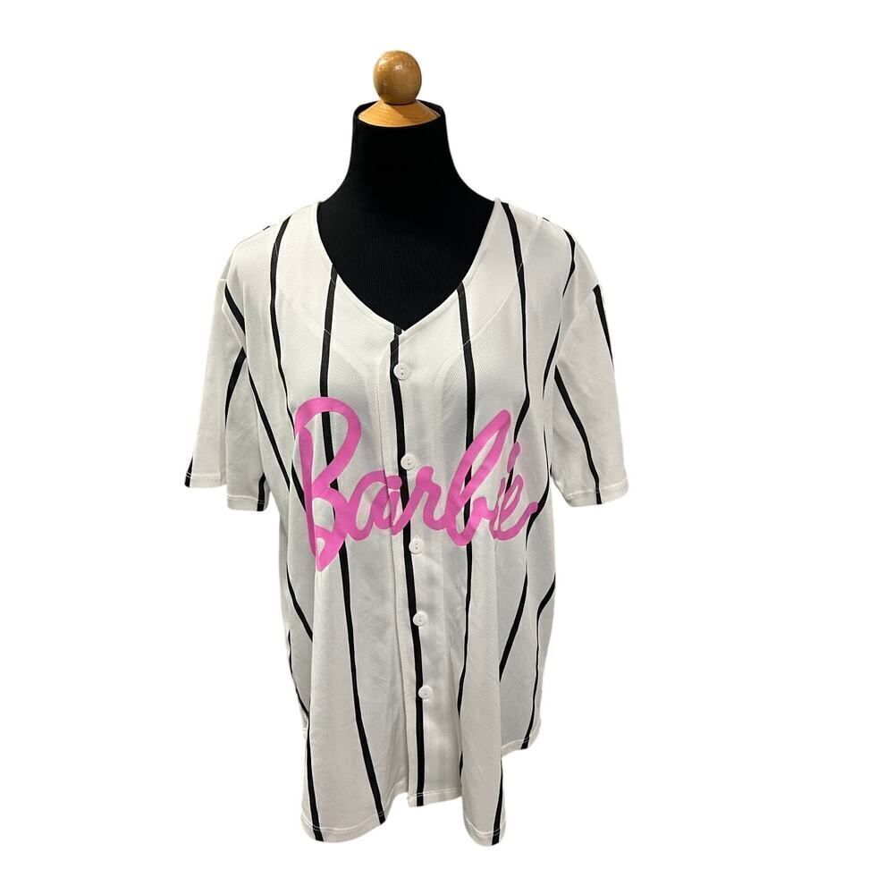 Barbie Mattel Baseball Jersey Womens Bloke Y2K Movie Cartoon Preppy Medium